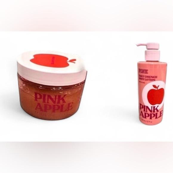 Victoria’s Secret PINK Pink Apple Body Scrub & Lotion Set NWT - Picture 1 of 7